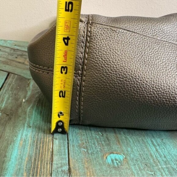 Coach Lexy Pebble Leather Shoulder Hobo Bag Gunmetal - Picture 11 of 15